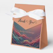 Modern Elegant Gold Marble Navy Terracotta Wedding フェイバーボックス (正面サイド)