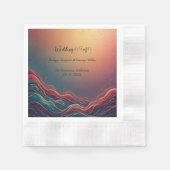 Modern Elegant Gold Marble Navy Terracotta Wedding 縁ありカクテルナプキン (正面)