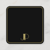 Modern Elegant Gold Monogram Template Luxury スクエア名刺 (正面)