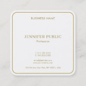Modern Elegant Gold Monogram Template Luxury スクエア名刺 (裏面)
