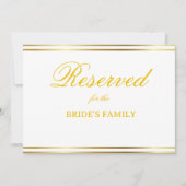 Modern Elegant Gold Script Wedding Reserved Sign (正面)