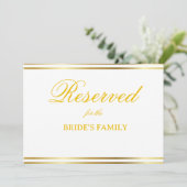 Modern Elegant Gold Script Wedding Reserved Sign (スタンド正面)