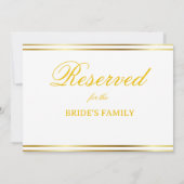 Modern Elegant Gold Script Wedding Reserved Sign (裏面)