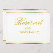 Modern Elegant Gold Script Wedding Reserved Sign (正面/裏面)