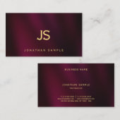 Modern Elegant Gold Text Monogram Create Your Own 名刺 (正面/裏面)