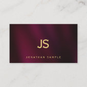 Modern Elegant Gold Text Monogram Create Your Own 名刺 (正面)