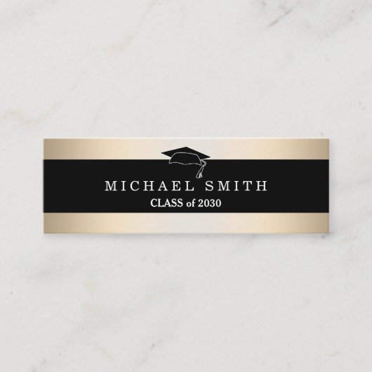 Modern Elegant Graduation Name Card コーリングカード (正面)