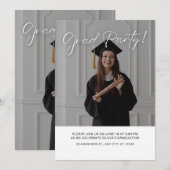 Modern Elegant Graduation Party Photo Invitation 招待状 (正面/裏面)