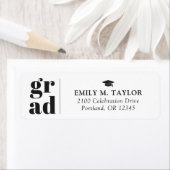 Modern Elegant Graduation Return Address ラベル (インサイチュ)
