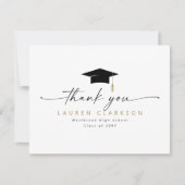 Modern Elegant Graduation Thank You Note Card 招待状 (正面)