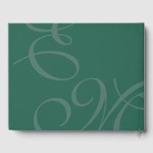 Modern Elegant Green Monogram Calligraphy Wedding  ゲストブック (裏面)