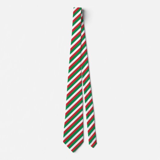 Modern Elegant Green Red Italian Flag Striped ネクタイ (正面)