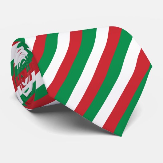 Modern Elegant Green Red Italian Flag Striped ネクタイ (ロール)