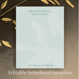 Modern Elegant Green Script Personalized Business レターヘッド