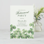Modern Elegant Green Shamrock Retirement Party 招待状 (スタンド正面)