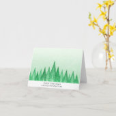 Modern Elegant Green Winter Trees Christmas Card カード (黄色い花)