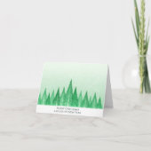 Modern Elegant Green Winter Trees Christmas Card カード (正面)