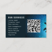 Modern Elegant Grey Blue Circuit Computer Repair  名刺 (裏面)