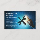 Modern Elegant Grey Blue Circuit Computer Repair  名刺 (正面)