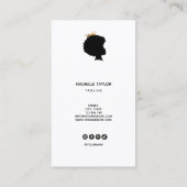 Modern Elegant Hairstylist Afro American Woman Bus 名刺 (裏面)