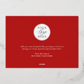 Modern Elegant Happy Holidays Business 箔シーズンカード (裏面)