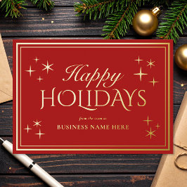 Modern Elegant Happy Holidays Business 箔シーズンカード