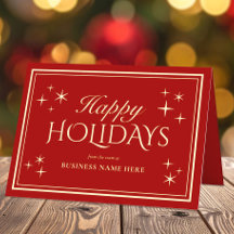Modern Elegant Happy Holidays Business