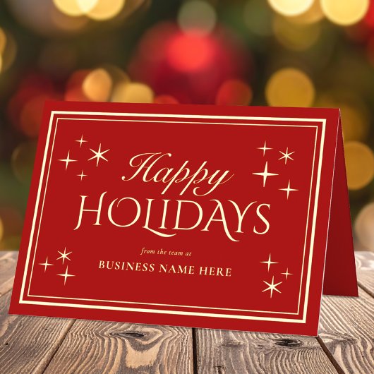 Modern Elegant Happy Holidays Business 箔シーズンカード