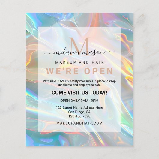 Modern Elegant Holographic Irediscent チラシ (正面)