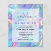 Modern Elegant Holographic Irediscent Blue チラシ (正面)