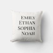 Modern Elegant Kids Names Personalized Family Thro クッション (正面)