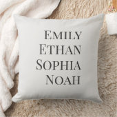 Modern Elegant Kids Names Personalized Family Thro クッション (ブランケット)