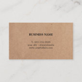 Modern Elegant Kraft Paper Rose White Geometric 名刺 (裏面)