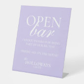 Modern Elegant Lavender Open Bar Wedding 台座サイン (正面)