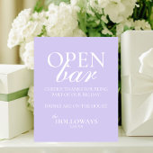 Modern Elegant Lavender Open Bar Wedding 台座サイン
