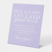 Modern Elegant Lavender Playing Card Guest Book 台座サイン (正面)