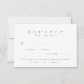 Modern elegant leafy monogram wedding 出欠カード (正面)