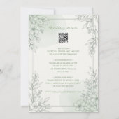 Modern Elegant Line Art Wildflowers Floral Wedding 招待状 (裏面)
