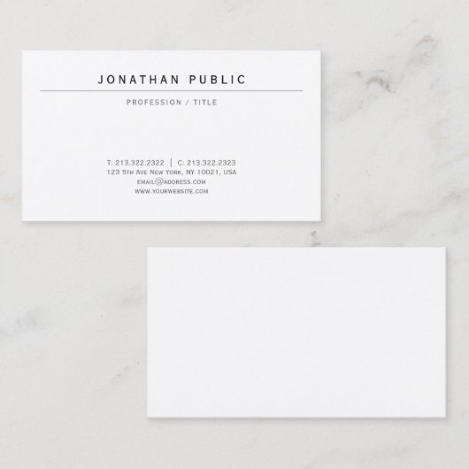 Modern Elegant Luxury Signature UV Gloss Paper 名刺 (正面/裏面)