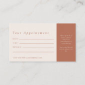 Modern Elegant Makeup Artist Appointment Card 名刺 (裏面)