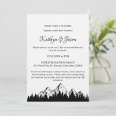 Modern Elegant Minimal Black Font Wedding Floral 招待状 (スタンド正面)