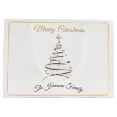 Modern Elegant Minimal Christmas Tree  ラージペーパーバッグ (裏面)