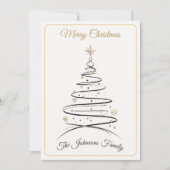 Modern Elegant Minimal Christmas Tree Card シーズンカード (正面)