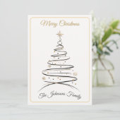 Modern Elegant Minimal Christmas Tree Card シーズンカード (スタンド正面)