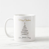 Modern Elegant Minimal Christmas Tree Mug コーヒーマグカップ (左)