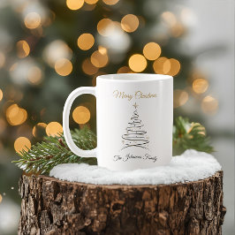 Modern Elegant Minimal Christmas Tree Mug コーヒーマグカップ