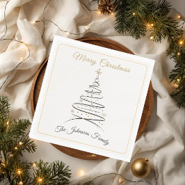 Modern Elegant Minimal Christmas Tree Napkin スタンダードランチョンナプキン