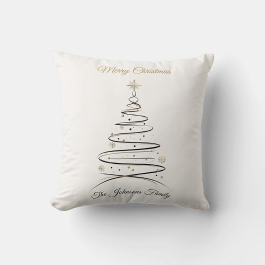 Modern Elegant Minimal Christmas Tree Pillow クッション (正面)