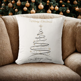 Modern Elegant Minimal Christmas Tree Pillow クッション
