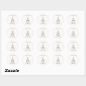 Modern Elegant Minimal Christmas Tree Sticker ラウンドシール (シート)